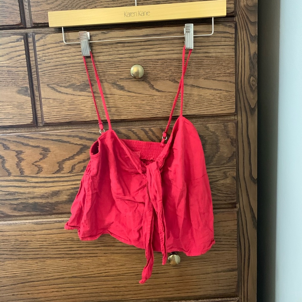 Brandy Melville red tie crop top